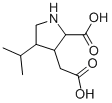 结构式 CAS# 52497-36-6, (2S,3S,4R)-2-羧基-4-异丙基-3-吡咯烷乙酸