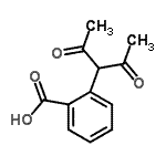 structure of CAS# 52962-26-2, 2-(2,4-Dioxo-3-Pentanyl)Benzoic Acid;3-(2-Carboxyphenyl)pentane-2,4-dione;benzoic acid, 2-(1-acetyl-2-oxopropyl);MFCD03407480