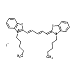 结构式 CAS# 53213-96-0, 3-戊基-2-[(1E,3E,5Z)-5-(3-戊基-1,3-苯并噻唑-2(3H)-亚基)-1,3-戊二烯-1-基]-1,3-苯并噻唑-3-鎓碘化物