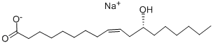 structure of CAS# 5323-95-5, Ricinoleic Acid Sodium Salt;12-Hydroxy-9-Octadecenoic Acid, Sodium Salt;9-Octadecenoic Acid, 12-Hydroxy-, Monosodium Salt, (9Z,12R)-;9-Octadecenoic Acid, 12-Hydroxy-, Monosodium Salt, (R-(Z))-
