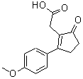 structure of CAS# 53272-88-1, [2-(4-Methoxyphenyl)-5-Oxo-1-Cyclopenten-1-Yl]Acetic Acid;[2-(4-methoxyphenyl)-5-oxo-1-cyclopenten-1-yl]acetic acid;[2-(4-Methoxy-phenyl)-5-oxo-cyclopent-1-enyl]-acet;[2-(4-Methoxyphenyl)-5-oxocyclopent-1-enyl]acetic acid
