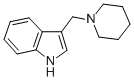 structure of CAS# 5355-42-0, 3-((Piperidin-1-Yl)Methyl)-1H-Indole;3-(1-Piperidylmethyl)-1H-Indole;3-(Piperidinomethyl)-1H-Indole;Nsc47186