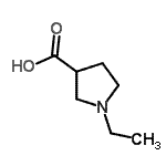 结构式 CAS# 5370-36-5, 1-乙基-3-吡咯烷羧酸