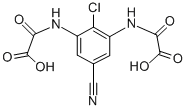structure of CAS# 53882-12-5, Lodoxamide;2-[[2-Chloro-5-Cyano-3-(Oxaloamino)Phenyl]Amino]-2-Oxo-Acetic Acid;2-[[2-Chloro-5-Cyano-3-(Oxaloamino)Phenyl]Amino]-2-Keto-Acetic Acid;2-[[3-(Carboxycarbonylamino)-2-Chloro-5-Cyano-Phenyl]Amino]-2-Oxo-Ethanoic Acid