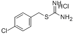 structure of CAS# 544-47-8, S-(4-Chlorobenzyl)Isothiouronium Chloride;(4-Chlorophenyl)Methylsulfanylformamidine Hydrochloride;[(4-Chlorophenyl)Methylthio]Formamidine Hydrochloride;[(4-Chlorobenzyl)Thio]Formamidine Hydrochloride
