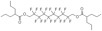 structure of CAS# 544446-07-3, 1H,1H,10H,10H-Perfluorodecan-1,10-Diyl Bis (2-Propylpentanoate);2,2,3,3,4,4,5,5,6,6,7,7,8,8,9,9-Hexadecafluorodecane-1,10-Diyl Bis(2-Propylpentanoate);1H,1H,10H,10H-Hexadecafluorodecane-1,10-Diyl Bis(2-Propylpentanoate);1H,1H,10H,10H-PERFLUORODECAN-1,10-DIYL BIS (2-PROPYLPENTANOATE)