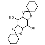structure of CAS# 55123-26-7, Hexahydrodispiro[Cyclohexane-1,2'-[1,3]Dioxolo[4,5-f][1,3]Benzodioxole-6',1''-Cyclohexane]-4',8'-Diol;1,2:4,5-BISCYCLOHEXYLIDENE-MYO-INOSITOL