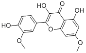structure of CAS# 552-54-5, 3,7-Dimethoxy-3',4',5-Trihydroxyflavone;3,5-Dihydroxy-2-(4-Hydroxy-3-Methoxy-Phenyl)-7-Methoxy-Chromen-4-One;3,5-Dihydroxy-2-(4-Hydroxy-3-Methoxyphenyl)-7-Methoxy-4-Chromenone;3,5-Dihydroxy-2-(4-Hydroxy-3-Methoxy-Phenyl)-7-Methoxy-Chromone