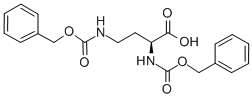 structure of CAS# 55478-23-4, (S)-2,4-Bis[[(Phenylmethoxy)Carbonyl]Amino]-Butanoic Acid