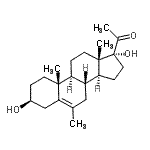 CAS 登录号：5566-13-2， (3beta)-3,17-二羟基-6-甲基孕甾-5-烯-20-酮