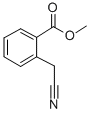 structure of CAS# 5597-04-6, 2-Cyanomethylbenzoic Acid Methyl Ester;2-CYANOMETHYLBENZOIC ACID METHYL ESTER 98+%;2-CYANOMETHYLBENZOIC ACID METHYL ESTER;Cyanomethylbezoicacidmethylester