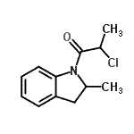 结构式 CAS# 568566-38-1, 2-氯-1-(2-甲基-2,3-二氢-1H-吲哚-1-基)-1-丙酮