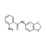 structure of CAS# 571158-97-9, 2-Amino-N-(1,3-Benzodioxol-5-Yl)Benzamide;2-amino-N-(1,3-benzodioxol-5-yl)benzamide;2-Amino-N-(2H-1,3-benzodioxol-5-yl)benzamide;2-Amino-N<wbr>-(4-methy<wbr>lphenyl)-<wbr>5,6-dihyd<wbr>ro-4H-cyc<wbr>lopenta[b<wbr>]thiophen<wbr>e-3-carbo<wbr>xamide