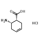 structure of CAS# 57266-56-5, (1R,6S)-6-Amino-3-Cyclohexene-1-Carboxylic Acid Hydrochloride (1:1);(1R,2S)-(<wbr>+)-2-Amin<wbr>o-1-cyclo<wbr>hex-4-ene<wbr>carboxyli<wbr>c acid hy<wbr>drochlori<wbr>de;(6S,1R)-6-aminocyclohex-3-enecarboxylic acid, chloride