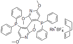 structure of CAS# 573718-56-6, (R)-(+)-2,2',6,6'-Tetramethoxy-4,4'-Bis(Diphenylphosphino)-3,3'-Bipyridine(1,5-Cyclooctadiene)Rhodium(I) Tetrafluoroborate;(S)-(-)-2,2',6,6'-Tetramethoxy-4,4'-Bis(Diphenylphosphino)-3,3'-Bipyridine(1,5-Cyclooctadiene)Rhodium(I) Tetrafluoroborate, Min. 97%;(R)-(+)-2,2',6,6'-Tetramethoxy-4,4'-Bis(Diphenylphosphino)-3,3'-Bipyridine(1,5-Cyclooctadiene)Rhodium(I) Tetrafluoroborate, Min. 97%;(R)-(+)-2,2',6,6'-Tetramethoxy-4,4'-Bis(Diphenylphosphino)-3,3'-Bipyridine(1,5-Cyclooctadiene)Rhodium(I)Tetrafluoroborate,Min.97%