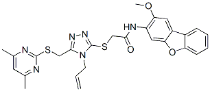 CAS#: 577984-43-1， 2-[[5-[[(4,6-Dimethyl-Pyrimidin-2-Yl)Thio]Methyl]-4-(2-Allyl)-4H-1,2,4-Triazol-3-Yl]Thio]-N-(2-Methoxy-3-Dibenzofuranyl)-Acetamide