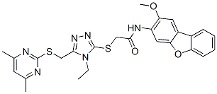 CAS#: 577998-44-8， 2-[[5-[[(4,6-Dimethyl-Pyrimidin-2-Yl)Thio]Methyl]-4-Ethyl-4H-1,2,4-Triazol-3-Yl]Thio]-N-(2-Methoxy-3-Dibenzofuranyl)-Acetamide