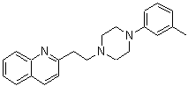 structure of CAS# 57961-90-7, 2-(2-(4-(3-Methylphenyl)-1-piperazinyl)ethyl)quinoline;2-[2-[4-(3-Methylphenyl)-1-Piperazinyl]Ethyl]Quinoline;5-23-03-00078 (Beilstein Handbook Reference);Brn 0563681