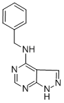 structure of CAS# 58360-86-4, N-Benzyl-1H-Pyrazolo[3,4-d]Pyrimidin-4-Amine;Benzyl-(1H-Pyrazolo[4,3-E]Pyrimidin-4-Yl)Amine;1H-Pyrazolo[3,4-D]Pyrimidin-4-Amine, N-(Phenylmethyl)-;1H-Pyrazolo[3,4-D]Pyrimidine, 4-Benzylamino-