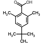 structure of CAS# 58537-98-7, 2,6-Dimethyl-4-(2-Methyl-2-Propanyl)Benzoic Acid;4-tert-Butyl-2,6-dimethylbenzoic acid;MFCD00052175;Maybridge3_006621