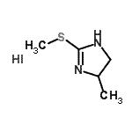 structure of CAS# 58583-70-3, 4-Methyl-2-(Methylsulfanyl)-4,5-Dihydro-1H-Imidazole Hydroiodide (1:1);4-Methyl-2-(methylthio)-4,5-dihydro-1H-imidazole hydroiodide;4-METHYL-2-(METHYLTHIO)-4,5-DIHYDRO-1H-IMIDAZOLEHYDROIODIDE;4-methyl-2-methylthio-2-imidazoline, iodide