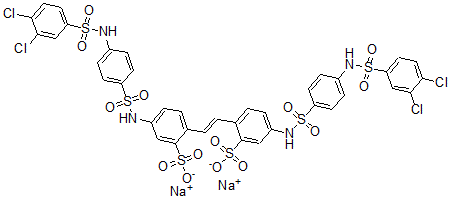 CAS#: 58727-01-8， 2,2'-(1,2-Ethenediyl)bis(5-(((4-(((3,4-dichlorophenyl)sulfonyl)amino)phenyl)sulfonyl)amino)benzenesulfonic acid, disodium salt