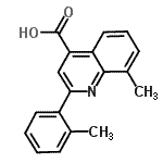structure of CAS# 587850-80-4, 8-Methyl-2-(2-Methylphenyl)-4-Quinolinecarboxylic Acid;8-Methyl-2-(2-methylphenyl)quinoline-4-carboxylic acid;8-METHYL-2-(2-METHYLPHENYL)QUINOLINE-4-CARBOXYLICACID;MFCD03420024