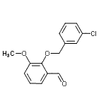 structure of CAS# 588678-18-6, 2-[(3-Chlorobenzyl)Oxy]-3-Methoxybenzaldehyde;2-[(3-Chlorobenzyl)oxy]-3-methoxybenzaldehyde;2-[(3-chlorophenyl)methoxy]-3-methoxybenzaldehyde;MFCD03422406