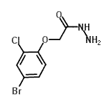 structure of CAS# 588680-03-9, 2-(4-Bromo-2-Chlorophenoxy)Acetohydrazide;2-(4-bromo-2-chlorophenoxy)acetohydrazide;acetic acid, (4-bromo-2-chlorophenoxy)-, hydrazide;MFCD03423111