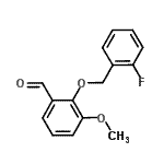 结构式 CAS# 588687-34-7, 2-[(2-氟苄基)氧基]-3-甲氧基苯甲醛