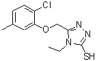 structure of CAS# 588692-13-1, 5-[(2-Chloro-5-Methylphenoxy)Methyl]-4-Ethyl-4H-1,2,4-Triazole-3-Thiol;5-[(2-chl<wbr>oro-5-met<wbr>hylphenox<wbr>y)methyl]<wbr>-4-ethyl-<wbr>1,2,4-tri<wbr>azole-3-t<wbr>hiol;5-[(2-Chl<wbr>oro-5-met<wbr>hylphenox<wbr>y)methyl]<wbr>-4-ethyl-<wbr>4H-1,2,4-<wbr>triazole-<wbr>3-thiol;MFCD03944386