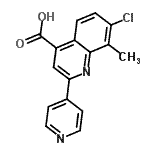 structure of CAS# 588696-85-9, 7-Chloro-8-Methyl-2-(4-Pyridinyl)-4-Quinolinecarboxylic Acid;7-chloro-8-methyl-2-(4-pyridyl)quinoline-4-carboxylic acid;7-chloro-<wbr>8-methyl-<wbr>2-(pyridi<wbr>n-4-yl)qu<wbr>inoline-4<wbr>-carboxyl<wbr>ic acid;7-Chloro-8-methyl-2-pyridin-4-ylquinoline-4-carboxylic acid