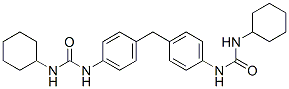 structure of CAS# 58890-25-8, N,N''-(Methylenedi-4,1-Phenylene)Bis(N'-Cyclohexyl-Urea);1-Cyclohexyl-3-[4-[[4-[[(Cyclohexylamino)-Oxomethyl]Amino]Phenyl]Methyl]Phenyl]Urea;1-Cyclohexyl-3-[4-[4-(Cyclohexylcarbamoylamino)Benzyl]Phenyl]Urea;Oprea1_798808