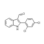 结构式 CAS# 590390-82-2, 2-(2,4-二氯苯基)-1H-吲哚-3-甲醛