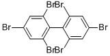 structure of CAS# 59261-08-4, 2,2',4,4',6,6'-Hexabromobiphenyl;1,1'-Biphenyl, 2,2',4,4',6,6'-Hexabromo-;Nsc157312;2,2',4,4',6,6'-Hexabromo-1,1'-Biphenyl