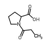 structure of CAS# 59785-64-7, 1-Propionylproline;1-propionylproline;1-Propionylpyrrolidine-2-carboxylic acid;MFCD09049909