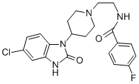 structure of CAS# 59831-65-1, Halopemide;N-[2-[4-(5-Chloro-2-Oxo-3H-Benzimidazol-1-Yl)-1-Piperidyl]Ethyl]-4-Fluoro-Benzamide;N-[2-[4-(5-Chloro-2-Oxo-3H-Benzimidazol-1-Yl)-1-Piperidinyl]Ethyl]-4-Fluorobenzamide;N-[2-[4-(5-Chloro-2-Keto-3H-Benzimidazol-1-Yl)-1-Piperidyl]Ethyl]-4-Fluoro-Benzamide