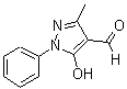 结构式 CAS# 60484-29-9, 5-羟基-3-甲基-1-苯基-1H-吡唑-4-甲醛