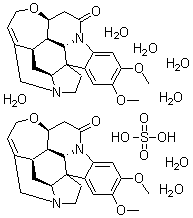 结构式 CAS# 60583-39-3, 番木鳖碱硫酸盐七水合物