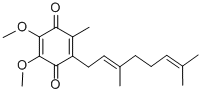 structure of CAS# 606-06-4, Coenzyme Q2;2-[(2E)-3,7-Dimethylocta-2,6-Dienyl]-5,6-Dimethoxy-3-Methylcyclohexa-2,5-Diene-1,4-Dione;2-(3,7-Dimethylocta-2,6-Dienyl)-5,6-Dimethoxy-3-Methyl-1,4-Benzoquinone;2-[(2E)-3,7-Dimethylocta-2,6-Dienyl]-5,6-Dimethoxy-3-Methyl-1,4-Benzoquinone