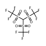 structure of CAS# 60805-12-1, ({Bis[(Trifluoromethyl)Sulfonyl]Methyl}Sulfonyl)(Trifluoro)Methane;MFCD16876755;Tris(trifluoromethanesulfonyl)methane;Tris(trifluoromethanesulfonyl)methane, 70% in water