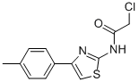 structure of CAS# 6081-87-4, 2-Chloro-N-(4-p-Tolyl-Thiazol-2-Yl)-Acetamide;2-Chloro-N-[4-(4-Methylphenyl)Thiazol-2-Yl]Acetamide;2-Chloro-N-[4-(4-Methylphenyl)-2-Thiazolyl]Acetamide;2-Chloro-N-[4-(4-Methylphenyl)-1,3-Thiazol-2-Yl]Ethanamide