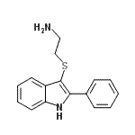 结构式 CAS# 61021-64-5, 2-[(2-苯基-1H-吲哚-3-基)硫基]乙胺