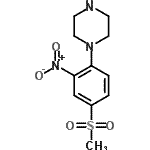 structure of CAS# 610275-77-9, 1-[4-(Methylsulfonyl)-2-nitrophenyl]piperazine;1-(4-(methylsulfonyl)-2-nitrophenyl)piperazine;1-(4-Methylsulfonyl-2-nitrophenyl)piperazine;1-(4-METHYLSULPHONYL-2-NITROPHENYL)PIPERAZINE