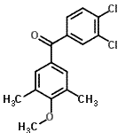 结构式 CAS# 61259-86-7, (3,4-二氯苯基)(4-甲氧基-3,5-二甲基苯基)甲酮