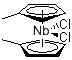 structure of CAS# 61374-51-4, Bis(Methylcyclopentadienyl)Niobium Dichloride;Niobium, Carbonyl Bis(.Eta.5-Methylcyclopentadienyl) Propyl-;Niobium,Dichlorobis(.Eta.5-2,4-Cyclopentadien-1-Yl)-;Niobium,Dichlorobis(Eta5-2,4-Cyclopentadien-1-Yl)-