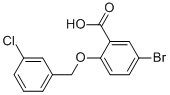 结构式 CAS# 62176-35-6, 5-溴-2-[(3-氯苄基)氧基]苯甲酸
