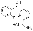 结构式 CAS# 62220-58-0, 2-[[2-(氨基甲基)苯基]硫代]-苯甲醇盐酸盐(1:1)