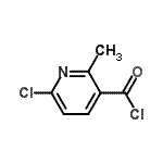 structure of CAS# 62366-52-3, 6-Chloro-2-Methylnicotinoyl Chloride;6-chloro-2-methylnicotinoyl chloride