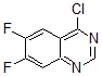 结构式 CAS# 625080-60-6, 4-氯-6,7-二氟-喹唑啉